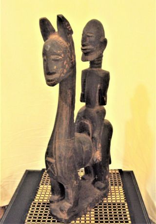 Dogon Equestrian King Horse Statue African Carving Rare