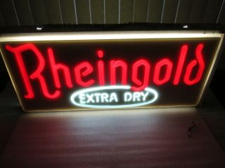 Rheingold Extra Dry BEER SIGN lighted double sided Cheers Salute Salud VERY RARE 2