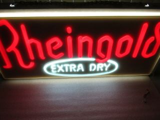 Rheingold Extra Dry BEER SIGN lighted double sided Cheers Salute Salud VERY RARE 3