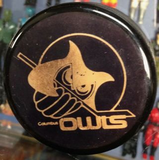 Old Rare Columbus Owls Minor League Very Rare Hockey Puck Sports Vintage