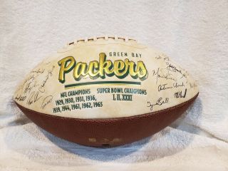 Rare Green Bay Packers Bowl Xxxi Team Signed Football,  Brett Favre,