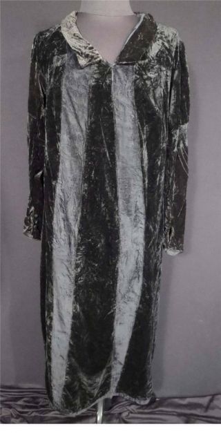 Very Rare French Edwardian 1900 - 1920 Black Silk Velvet Dress Size 10