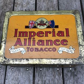 Rare Australian / NZ BIG 5lb Dark Imperial Alliance Cigarette Tobacco Tin 2