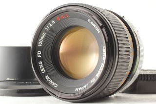 Rare " O " [mint /hood] Canon Fd 100mm F2.  8 S.  S.  C Ssc Mf Telephoto Lens Japan B058