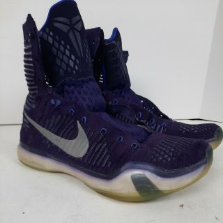 Nike Kobe 10 X Elite High Purple Violet Silver Mens Size 8.  5 Rare 718763 - 505
