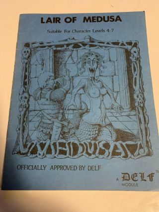 " Lair Of Medusa " By Delf - 1982 Rare Cdn Roleplaying Module Compatible W/ D&d