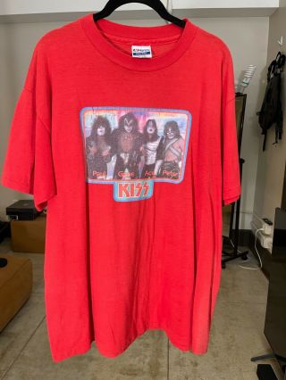 Vintage Kiss Band 1977 Aucoin Agreement Red Rare Xlarge Xl T Shirt Tee