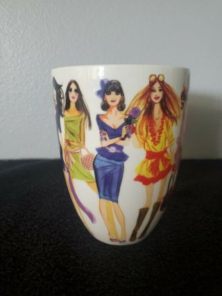 Henri Bendel Fashion Girls Bone China Large Coffee Cup Mug Rare Luxury Decor