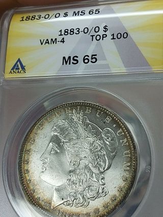 1883 O/o Vam 4 Top 100 Ms 65 King Rarity Pq Toned Morgan Rare This