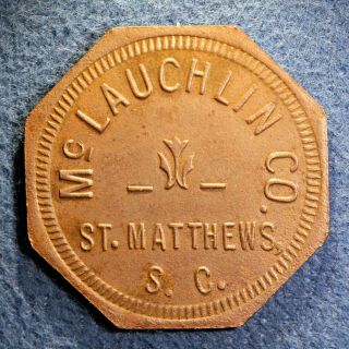 Rare South Carolina Token - Mclaughlin Co. ,  5¢ In Ice,  St.  Matthews,  S.  C.