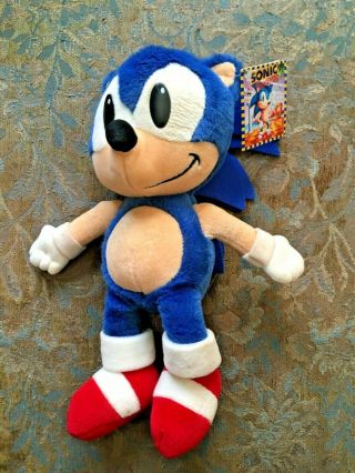 Rare Tagged Vtg Sonic The Hedgehog Plush Large 13 " 1993 Caltoy Toy Sega