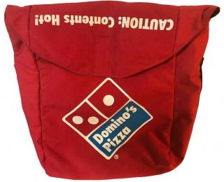 Authentic Huge Red Dominos Pizza Thermal Insulated Delivery Hot Bag Rare