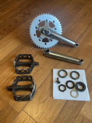 Pro Neck 45t Chainring And 3 Piece Crank Old School Bmx Gt Haro Hutch Cw.  Rare