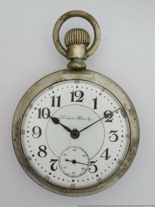 Very Rare Antique Hampden The Governor Unknown Grade 18s 17j Mens Pocket Watch