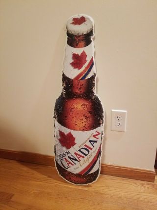 Rare Vintage Molson Canadian Beer Embossed Metal Bottle Sign Advertising Bar 36 "