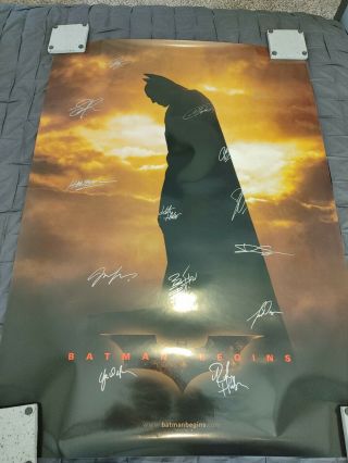 Signed Autograph 27x40 Full Size Batman Begins Poster - Rare Silouette Version