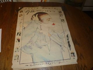 Vintage Rare David Bowie Glamour 1981 Poster Bad 31 X 24