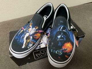 Men Size 10.  5 Us Rare Vans Sneakers Star Wars Classic Slip On Shoes