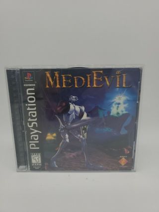 Medievil (sony Playstation 1 Ps1,  1998) Cib Black Label Authentic Rare