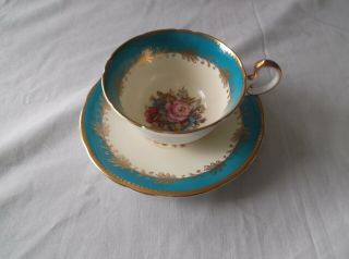 Aynsley Rare Signed J.  A.  Bailey Cabbage Rose C993 Cup And Saucer