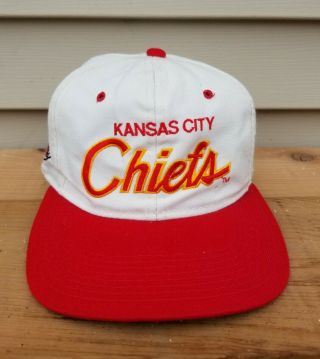 Vintage 90s Kansas City Chiefs Sports Specialties Script Snapback Hat Cap Rare