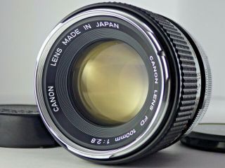 [n ] Canon Fd 100mm F/2.  8 Portrait Mf Prime Rare " O " Lens From Japan Jp Slr