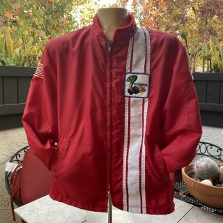 Rare Vintage Ford Mustang Cobra Shelby Racing Jacket Size L Red 80s 70s See Pic