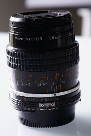 Nikon Nikkor 55mm F2.  8 Ai - S Macro Lens With Pk - 13 Extension Ring,  Front/rare Cap