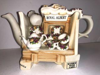 Rare 1996 Royal Albert Old Country Roses Cardew Earthenware England Teapot