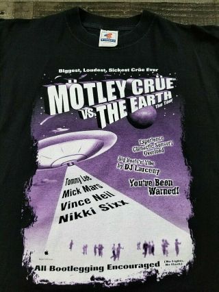 Vintage Motley Crue Concert Shirt Vs The Earth T Shirt Rock Size L Rare