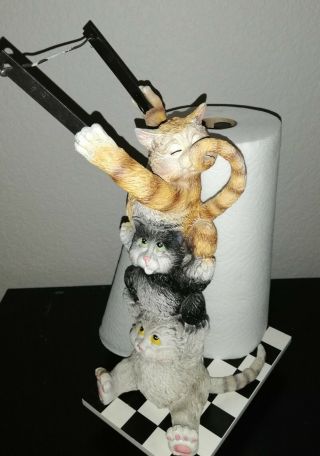 Counter Top Cat Towel Holder Stand For Kitchen,  Home Decor 17 Inch " Rare "