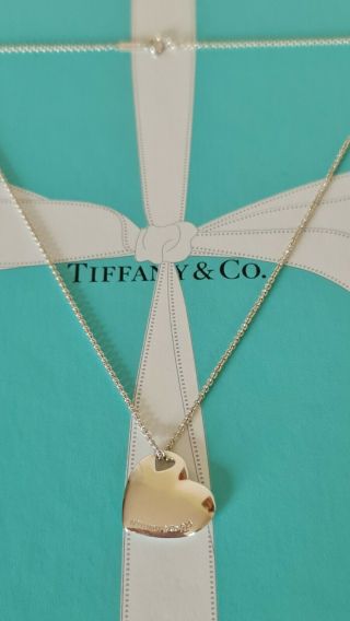 Authentic Rare Tiffany & Co Cut Out Heart Necklace,  on a 16 
