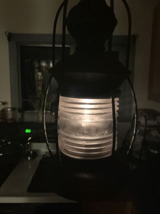 Rare Antique Brass Perkins Marine Oil Lantern Stamped Vortex Burner 2