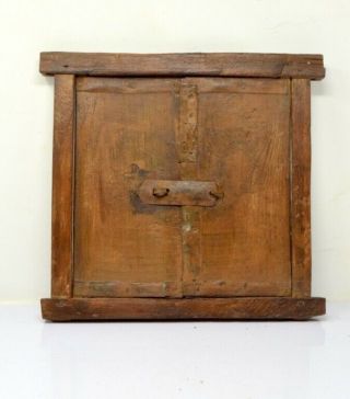 Ancient Rare Wooden Hand Craved Window Door Frame With Door Lock