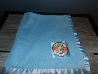 Rare Peanuts Linus Blue Security Is A Thumb & A Blanket Baby Lovey Satin Trim