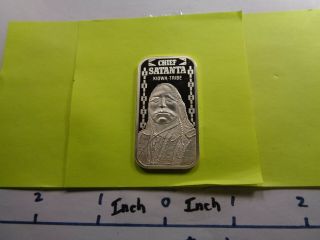 Chief Satanta Kiowa Tribe Indian 1975 Older 999 Silver Bar Coin Rare C