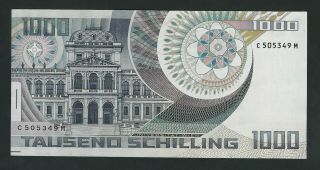 AUSTRIA RARE 1000 SCHILLING 1983 UNC 2