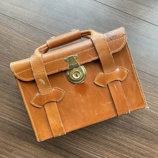 Vintage Perrin California Brown Leather Camera Bag No.  205 - Rare Vtg