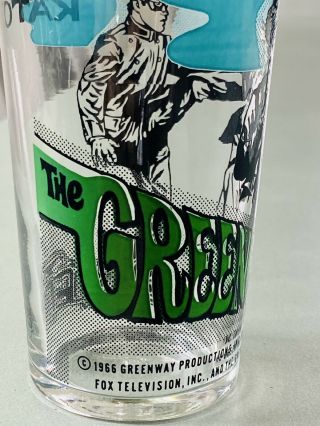 Rare Green Hornet Glass,  1966 Greenway Productions