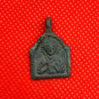 Ancient Bronze Rare Religious Pendant Viking