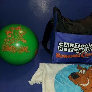 Rare Scooby - Doo Shaggy Neon Green Orange Bowling Ball W/ Cartoon Network Bag11lb