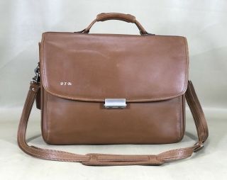 Hartmann Designed By Lombardo Tan Leather 16” Business Briefcase Rare
