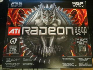 Rare & Ati Radeon 9800xt 256mb Agp Graphics Card W/box