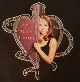 Rare Vintage Buffy The Vampire Slayer Xl Shirt 1998 Buffy Heart In Every Gen