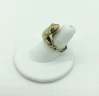 Vintage Rare James Yesberger Sterling Silver Frog Prince Ring Sz 5.  5 Signed Ring
