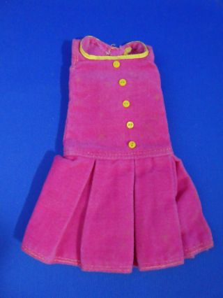 Vintage Francie Pak Pleat Neat Rose Velveteen Dress Tm Rare Vgc