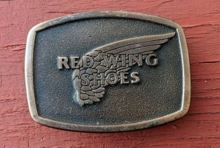 Red Wing Shoes Advertising Brass/bronze Belt Buckle - Vintage Rare