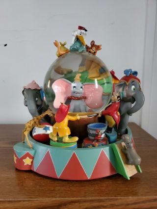 Rare Disney Dumbo Animated Musical Snow Globe " Entry Of The Gladiators "