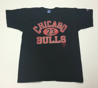 Vintage Chicago Bulls 23 Michael Jordan T - Shirt Champion Xl Rare Nba Champions