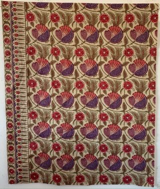 Rare 19th Century French/indian Floral Cotton Printed Fabric (2491)
